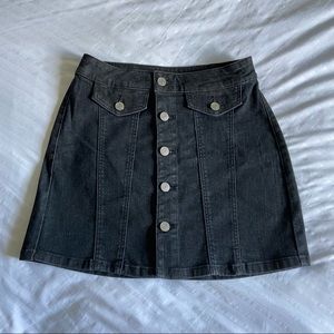 NWOT Garage Black Denim Button-Up Mini Skirt